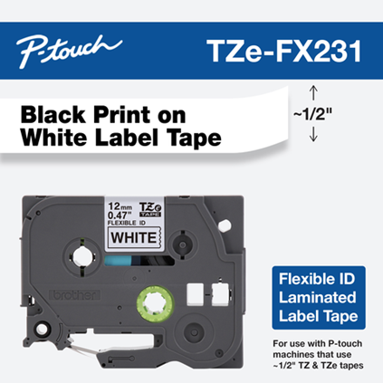 10-Pack TZe-231 Black/White Label Tape For Brother P-Touch PT-D210 – 12mm X 8m – Greateam