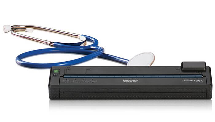 Stethoscope and Brother PocketJet 7