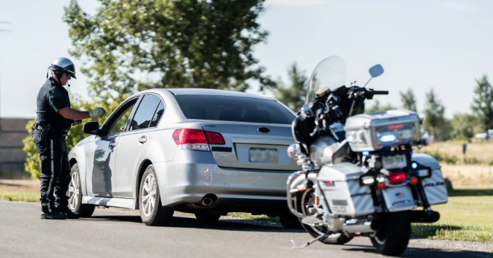 Police officer on motorcycle