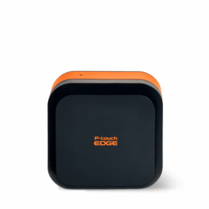 The P-touch EDGE 720BT is a compact black and orange label printer with Bluetooth connectivity, allowing easy wireless printing.