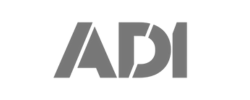 Gray ADI logo with bold, stylized capital letters on a light gray background, perfect for a Landing Page or Tool Promotion.