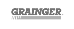 Grainger logo in bold gray letters with horizontal lines underneath on a light background, perfect for a landing page focused on tool promotion.