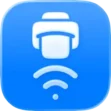 Blue app icon with a white VR headset above a Wi-Fi signal symbol.