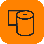 Black outlined star icon on a rounded yellow square background.
